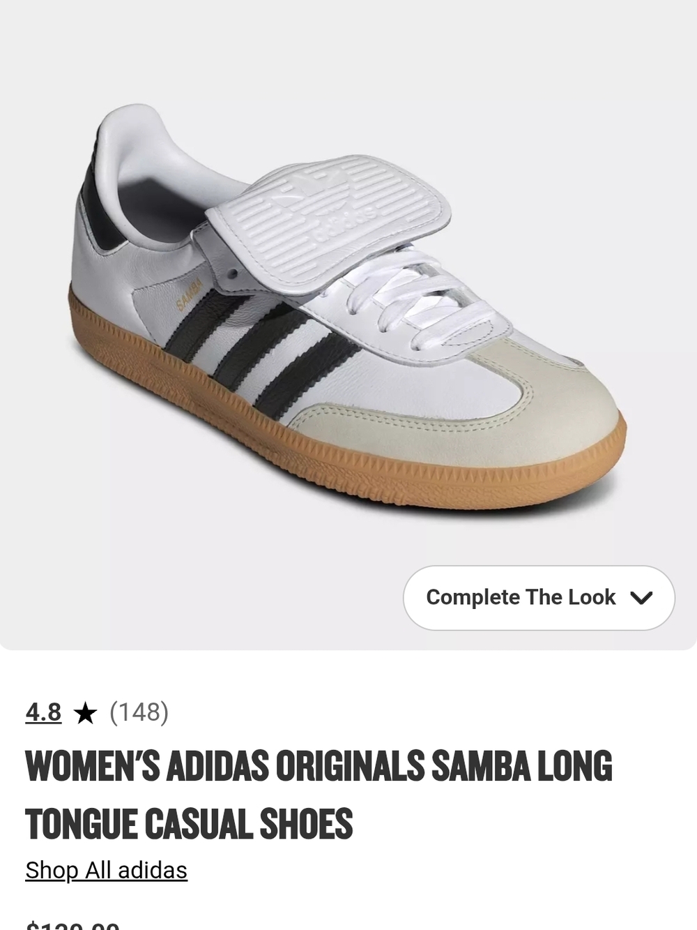 adidas Women's Samba Long Tongue Sneakers - White/Black/Gum